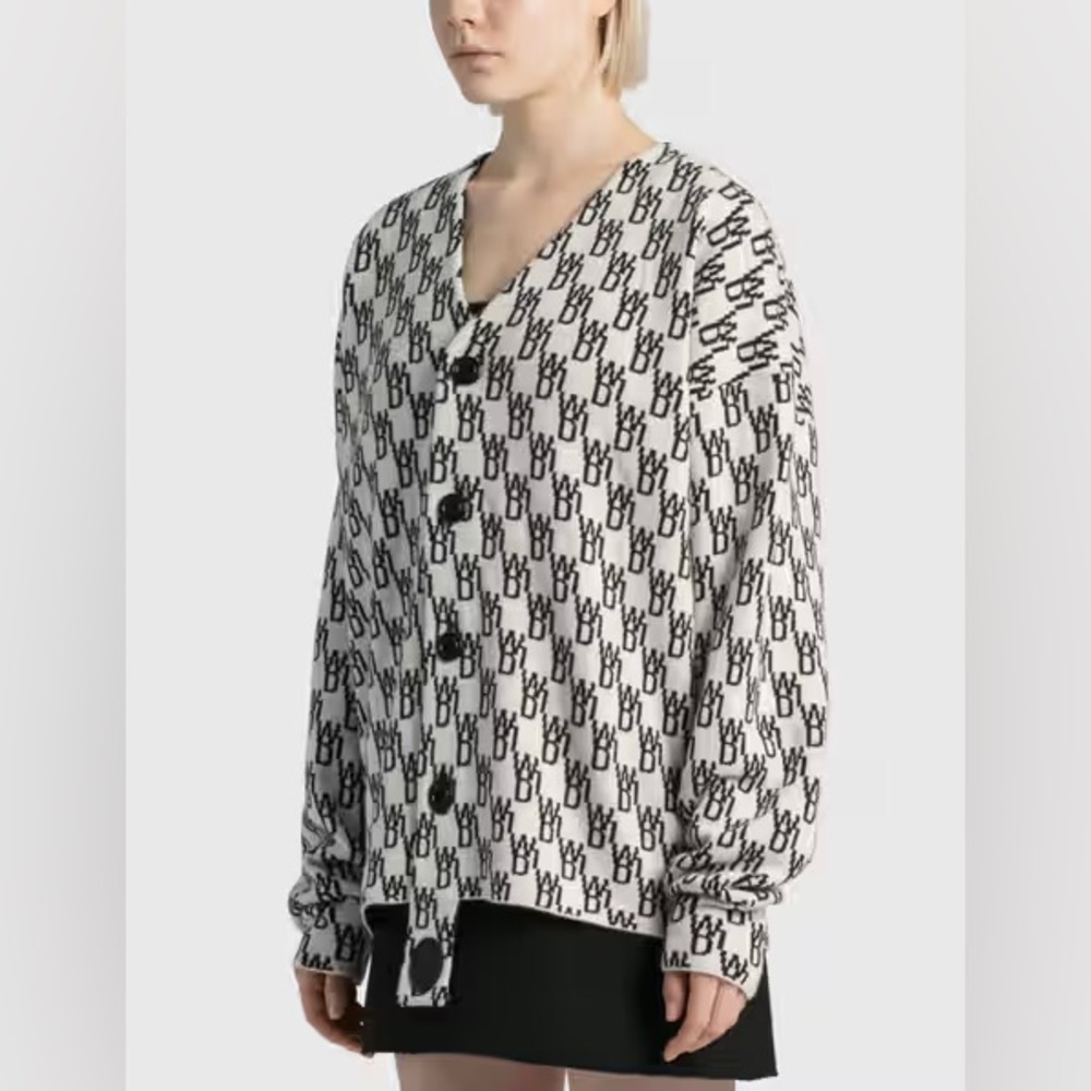 WETIDONE Graphic Knit Cardigan